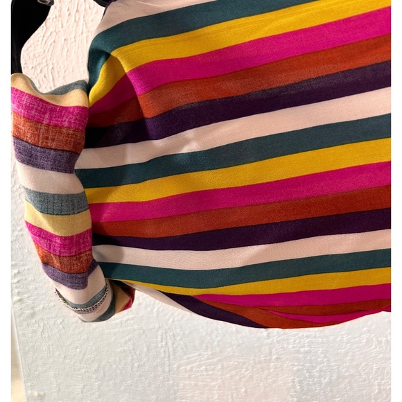 Andree by unit Multicolor Stripe Adjustable Sleeve Embroidery Back , 2x - Picture 6 of 13